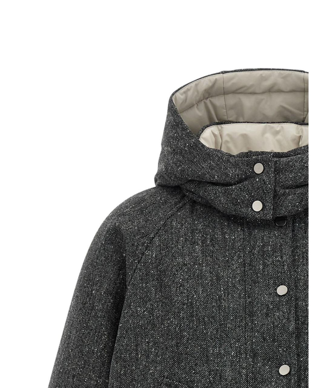 BRUNELLO CUCINELLI Антрацитовое шерстяное пальто, фото 5