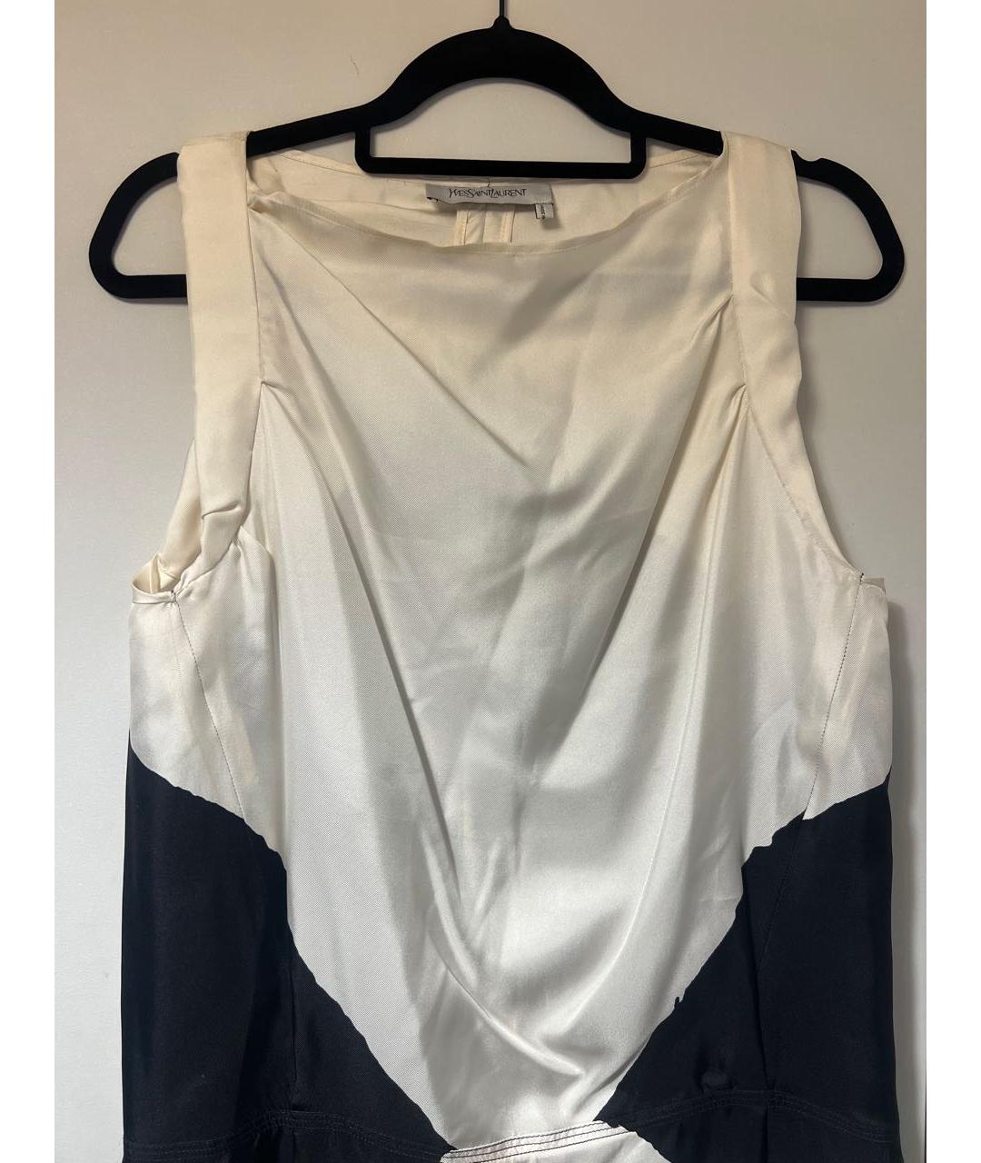 SAINT LAURENT Мульти шелковое коктейльное платье, фото 3
