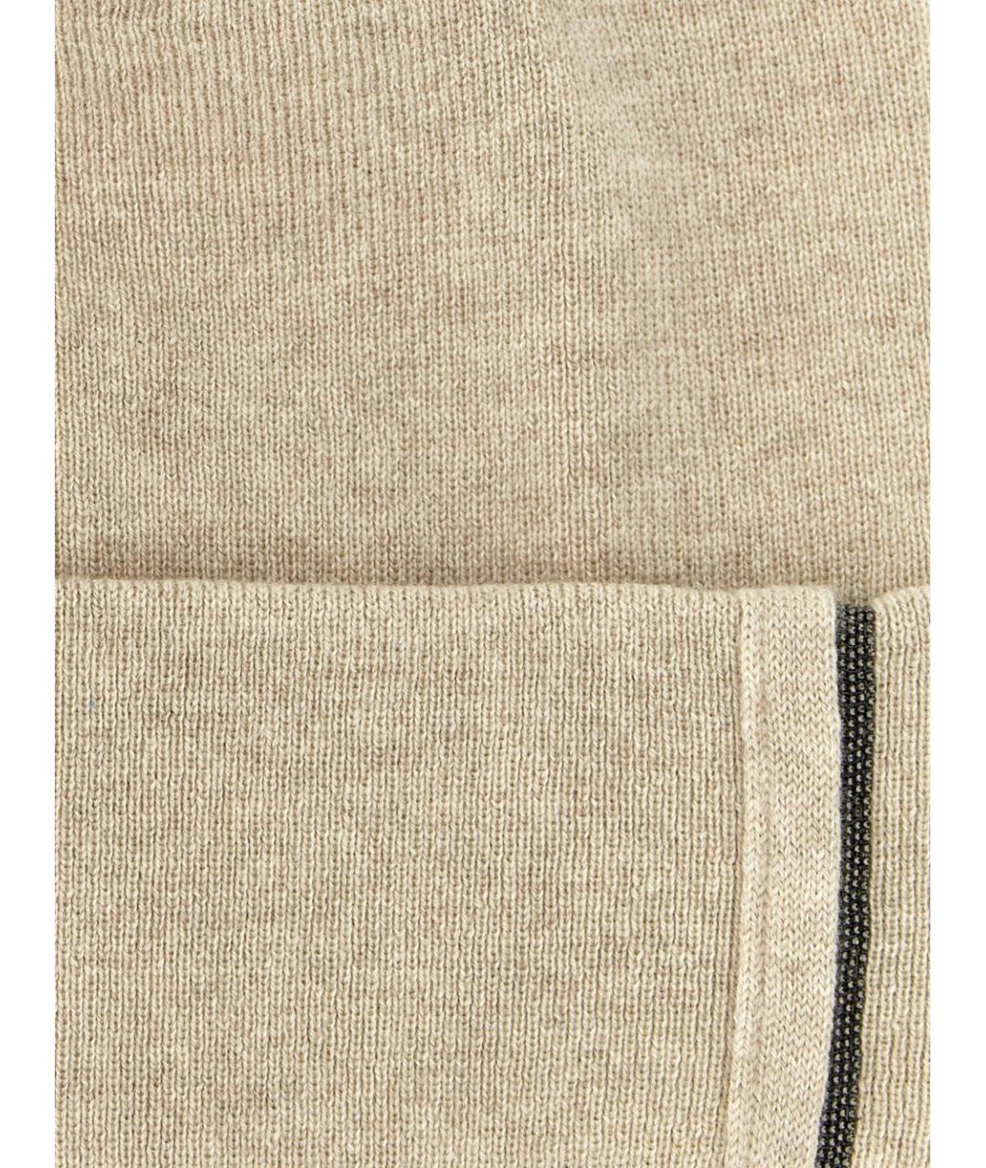 BRUNELLO CUCINELLI Бежевая кашемировая шапка, фото 3