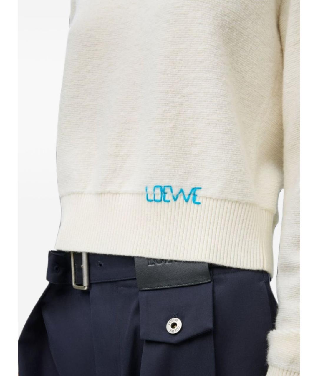 LOEWE Бежевый шерстяной джемпер / свитер, фото 3