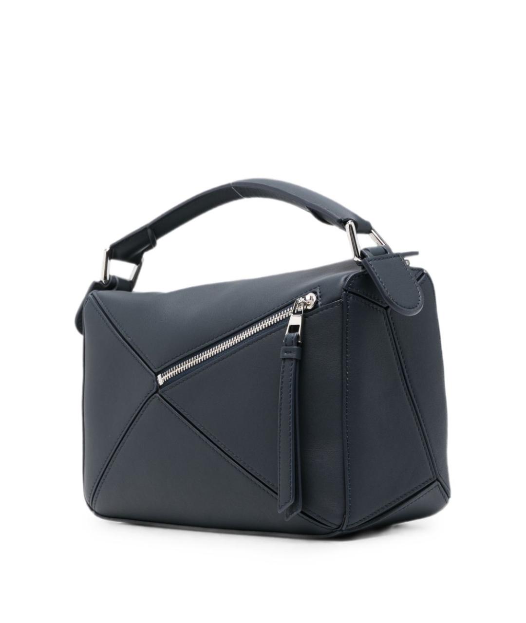 LOEWE Темно-синяя кожаная сумка через плечо, фото 3
