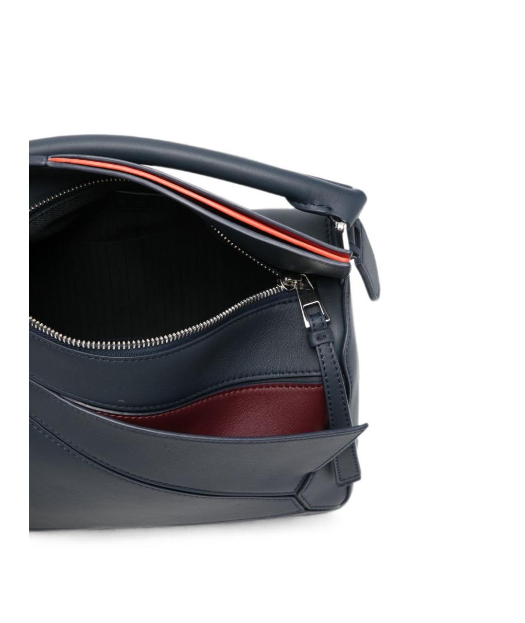 LOEWE Темно-синяя кожаная сумка через плечо, фото 4