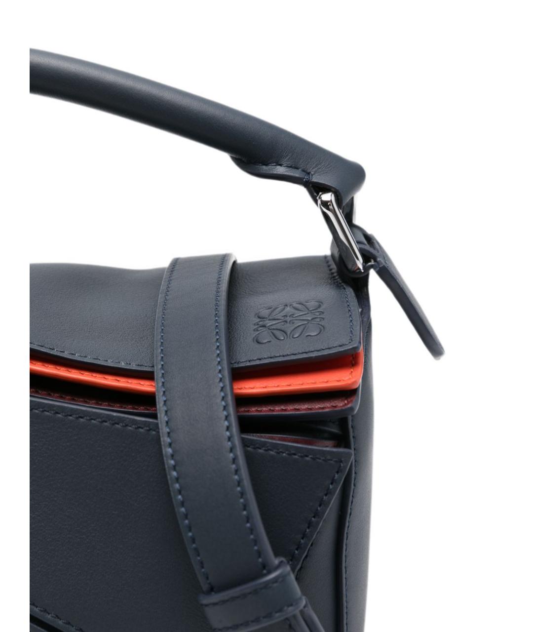 LOEWE Темно-синяя кожаная сумка через плечо, фото 2