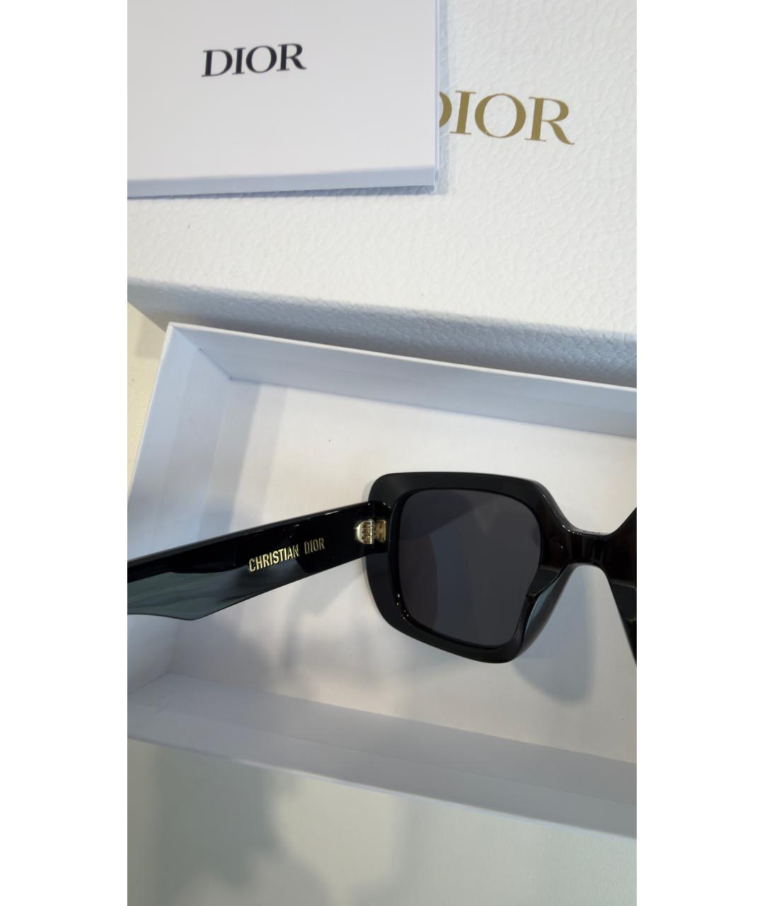 CHRISTIAN DIOR Черные пластиковые солнцезащитные очки, фото 5