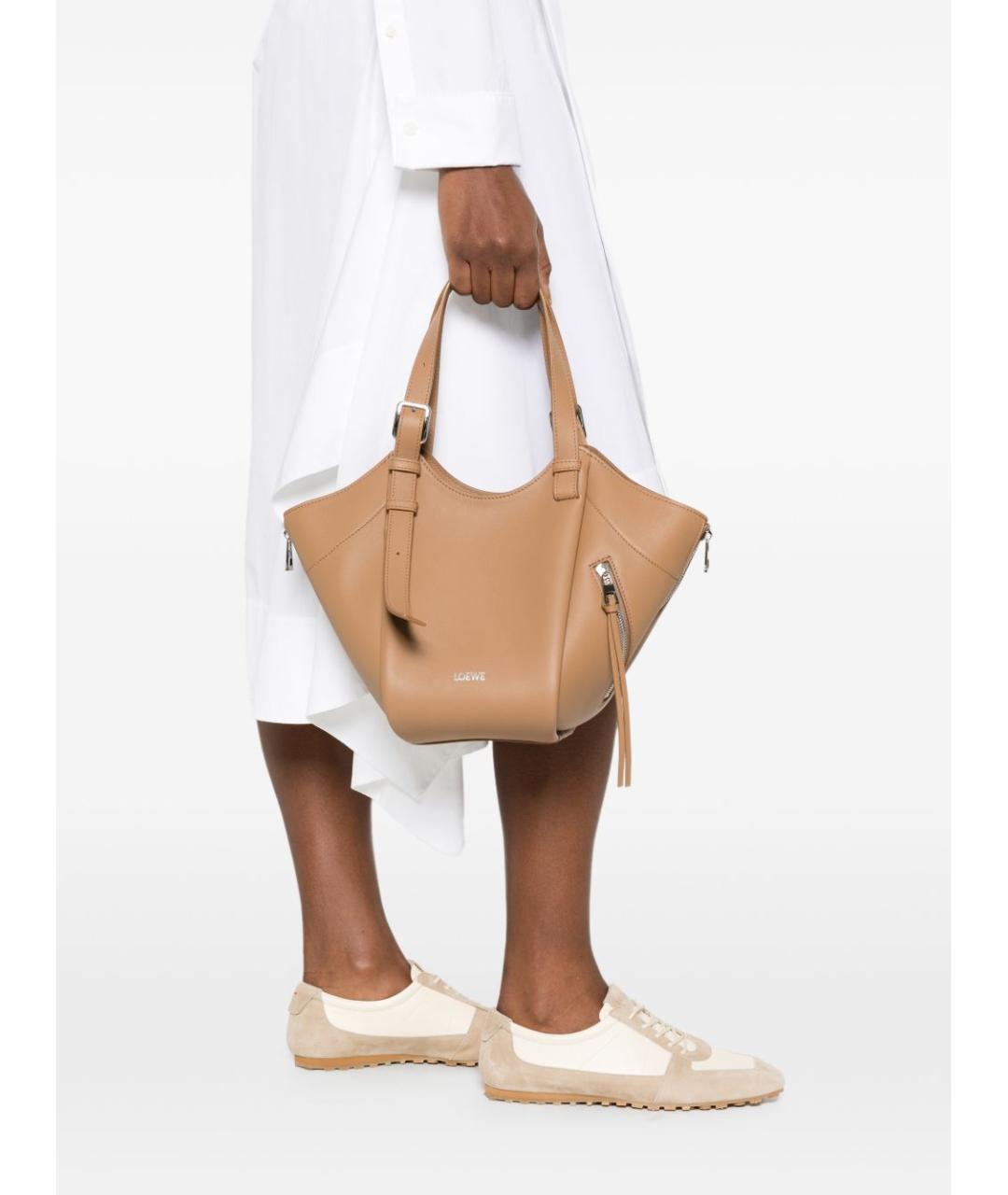 LOEWE Коричневая кожаная сумка тоут, фото 5