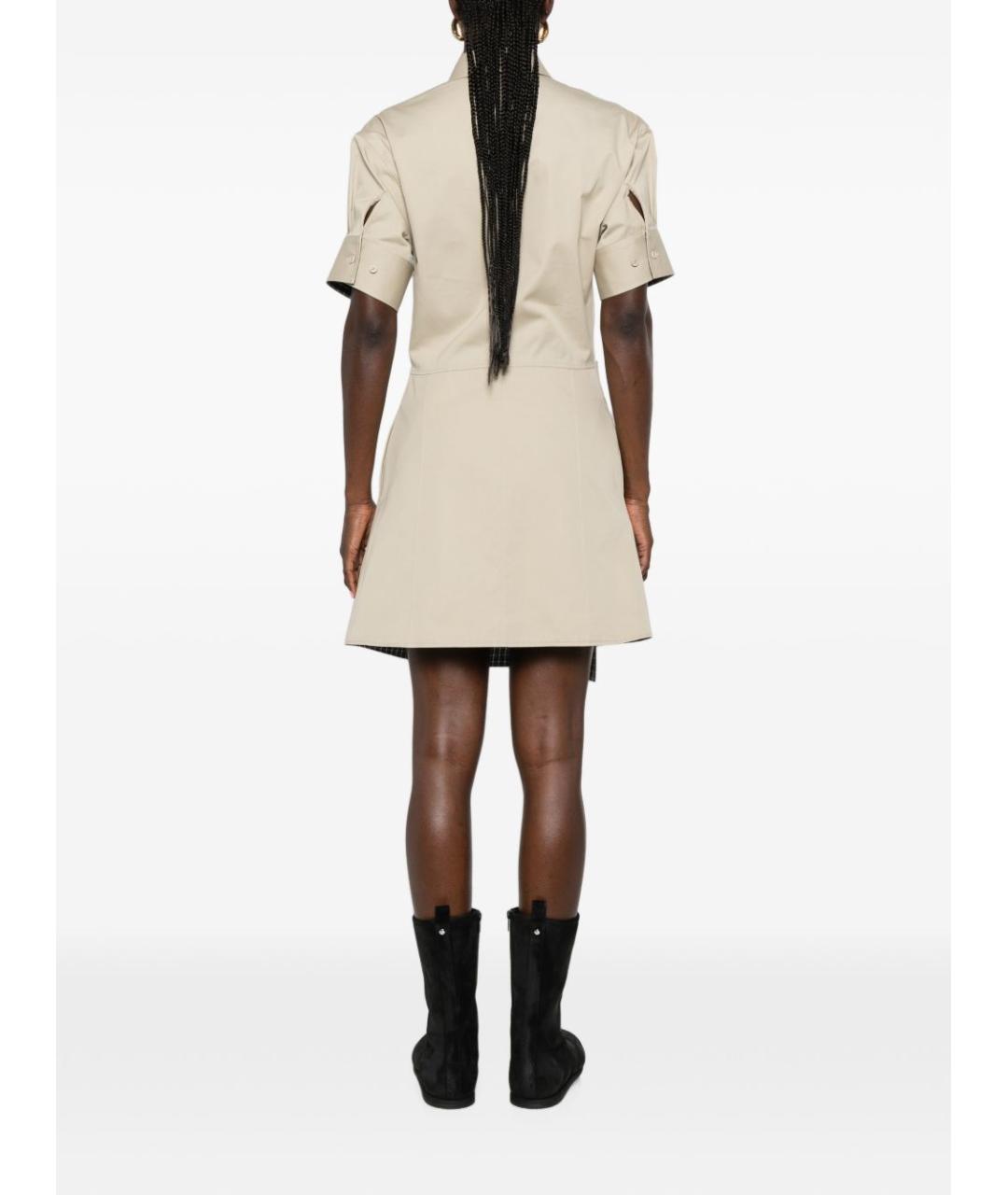 LOEWE Бежевое хлопковое повседневное платье, фото 4