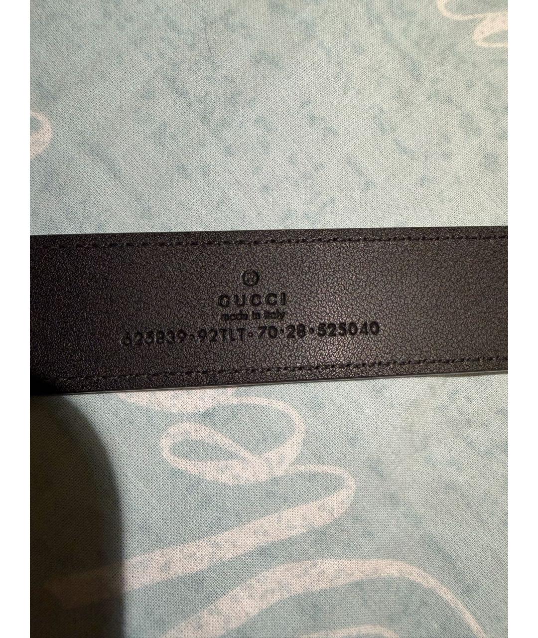 GUCCI Черный кожаный ремень, фото 3