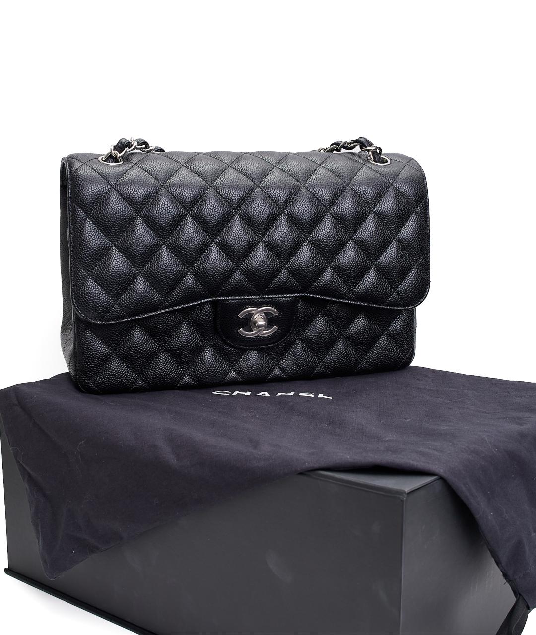 CHANEL Черная кожаная сумка через плечо, фото 6
