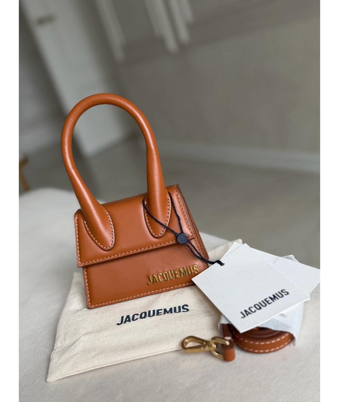 JACQUEMUS Коричневая кожаная сумка через плечо, фото 2