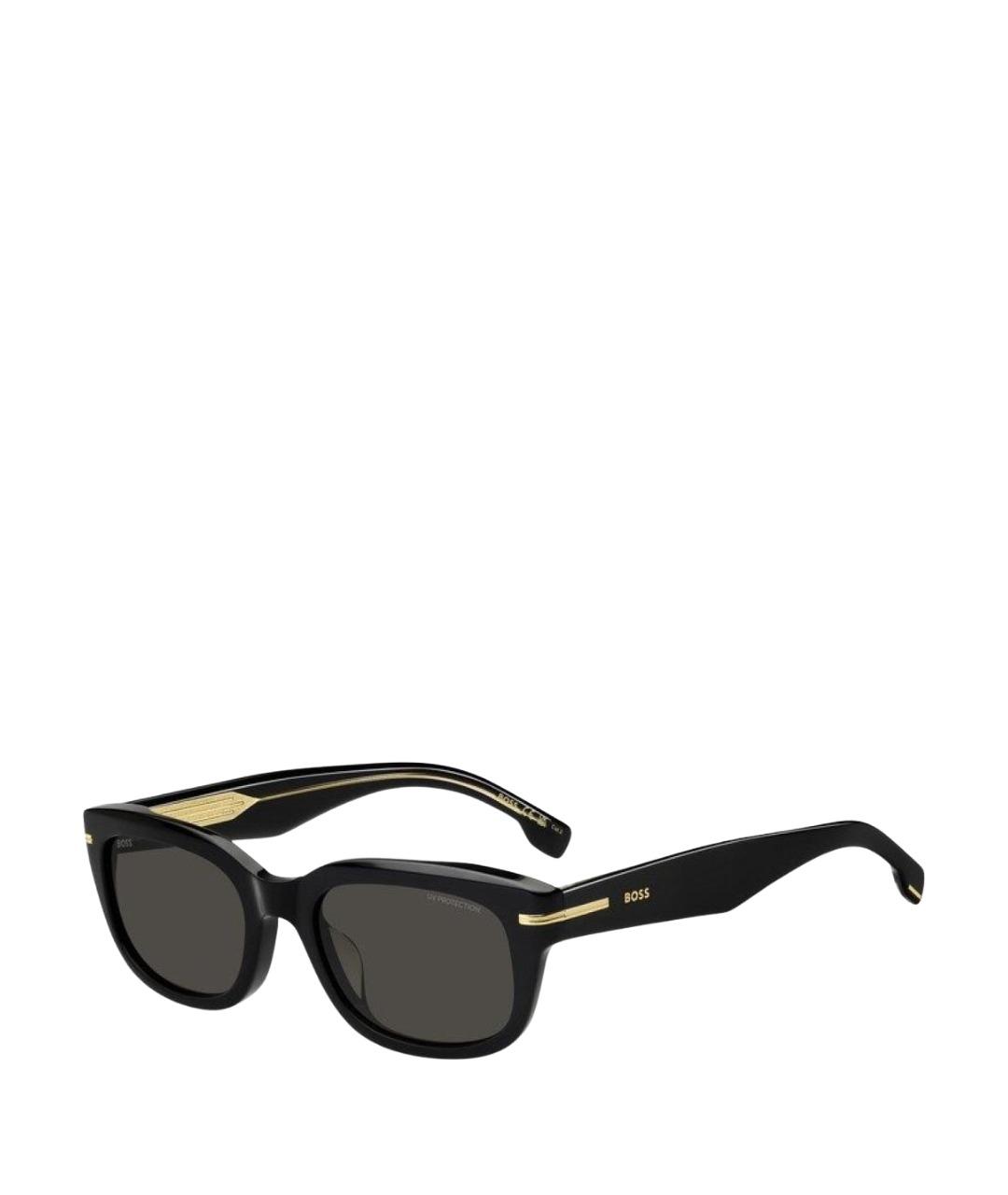 HUGO BOSS Черные пластиковые солнцезащитные очки, фото 1
