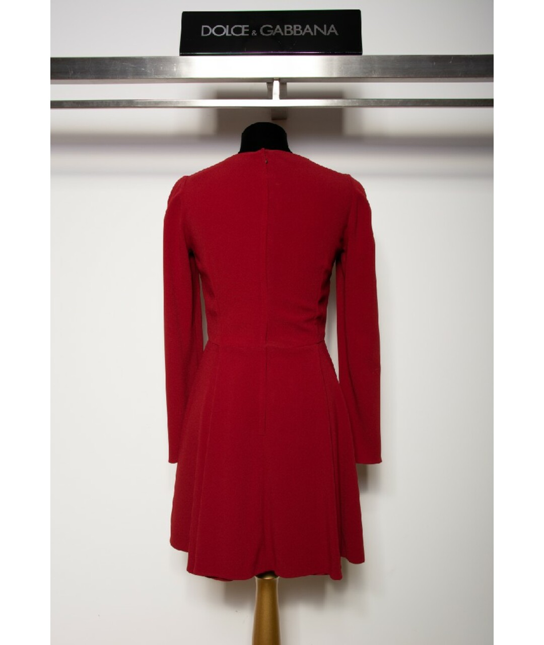 DOLCE&GABBANA Бордовое шерстяное повседневное платье, фото 3