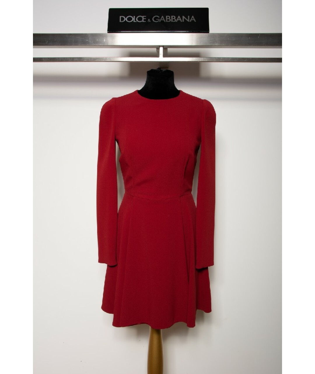 DOLCE&GABBANA Бордовое шерстяное повседневное платье, фото 2