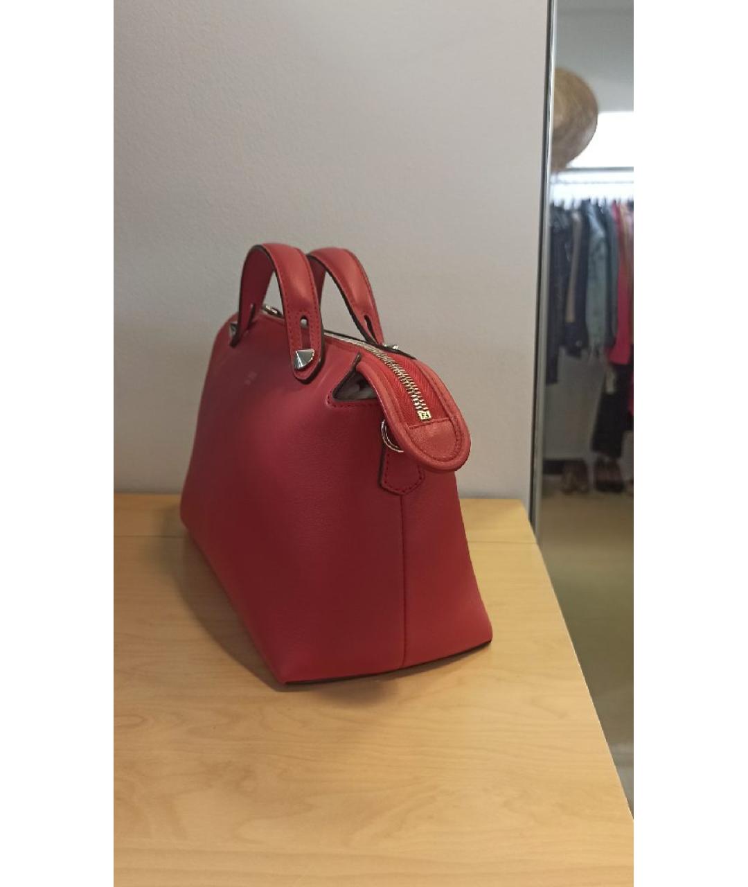 FENDI Красная кожаная сумка через плечо, фото 3
