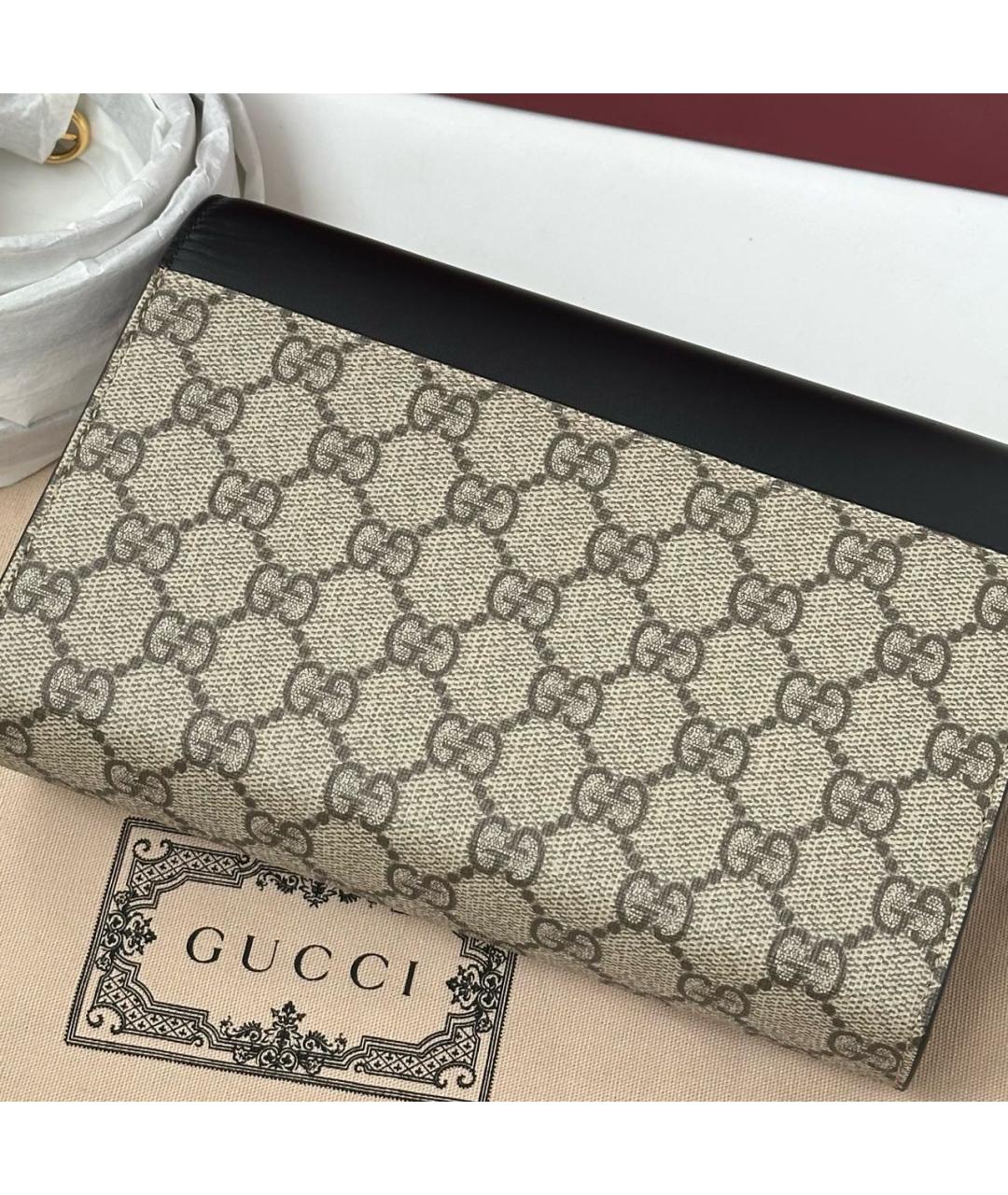 GUCCI Черная кожаная сумка через плечо, фото 3