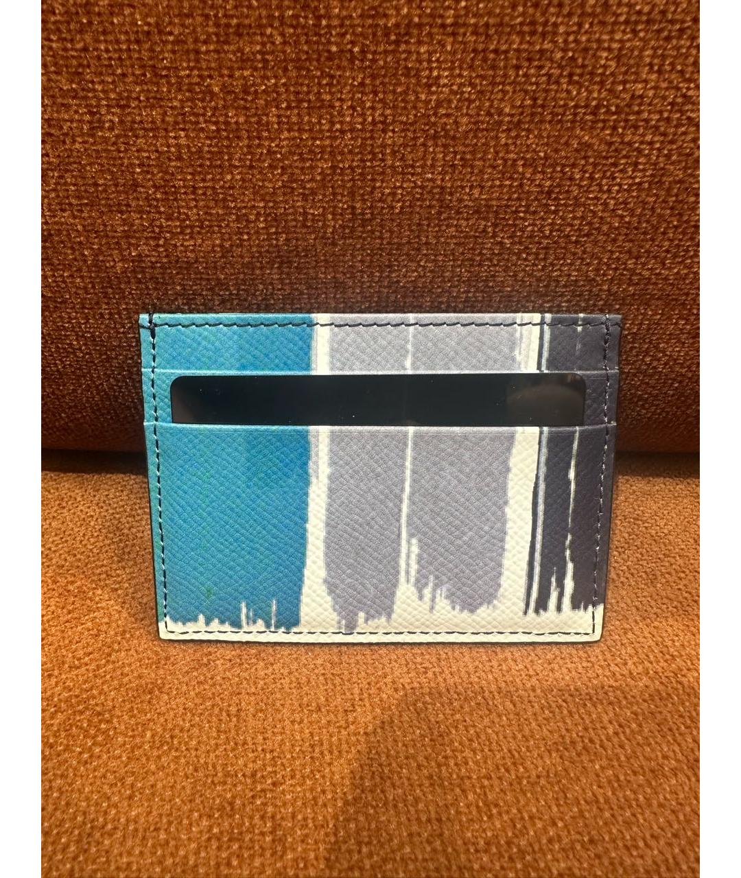 DOLCE&GABBANA Бирюзовый кожаный кардхолдер, фото 2