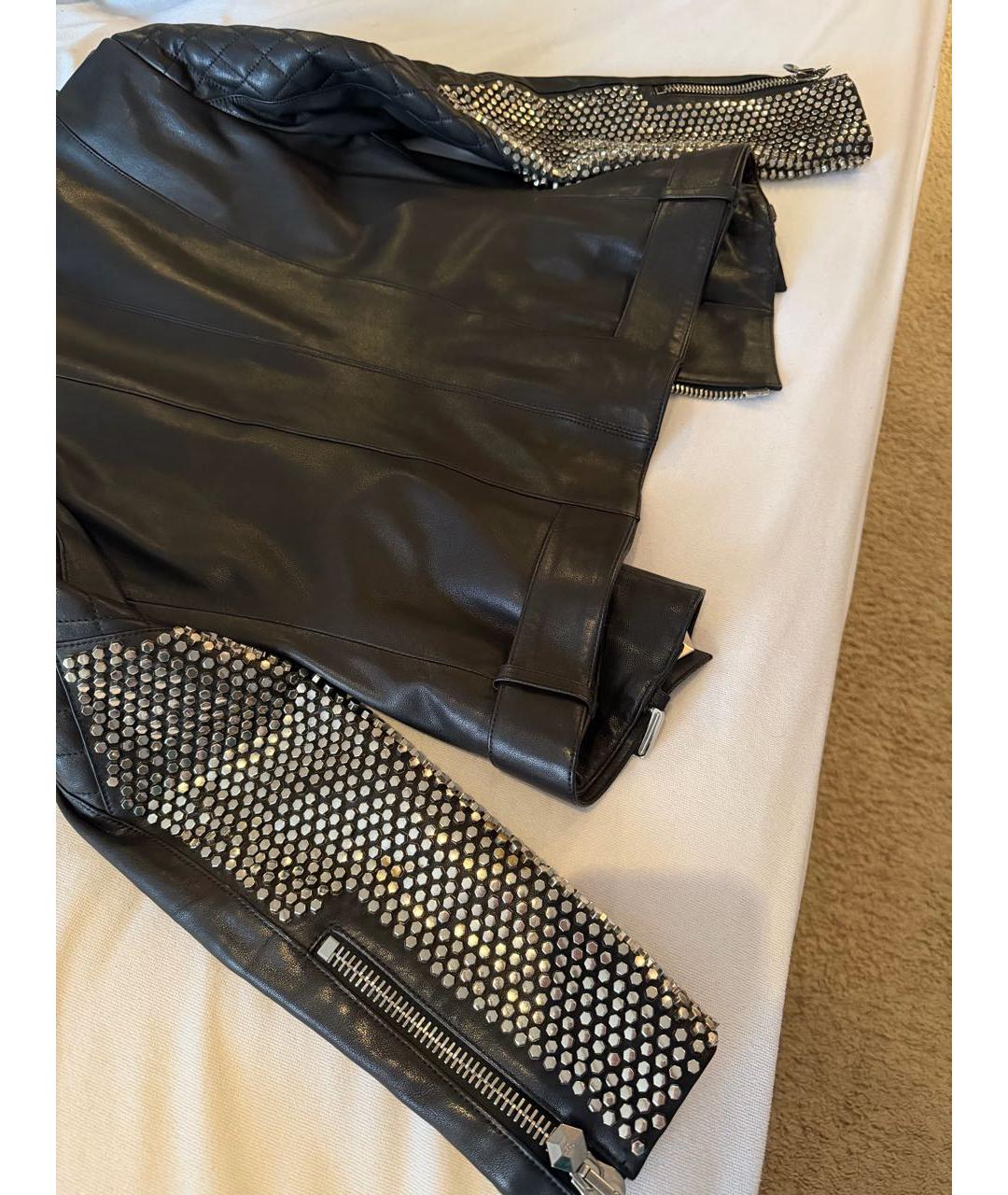 PHILIPP PLEIN Черная кожаная куртка, фото 7