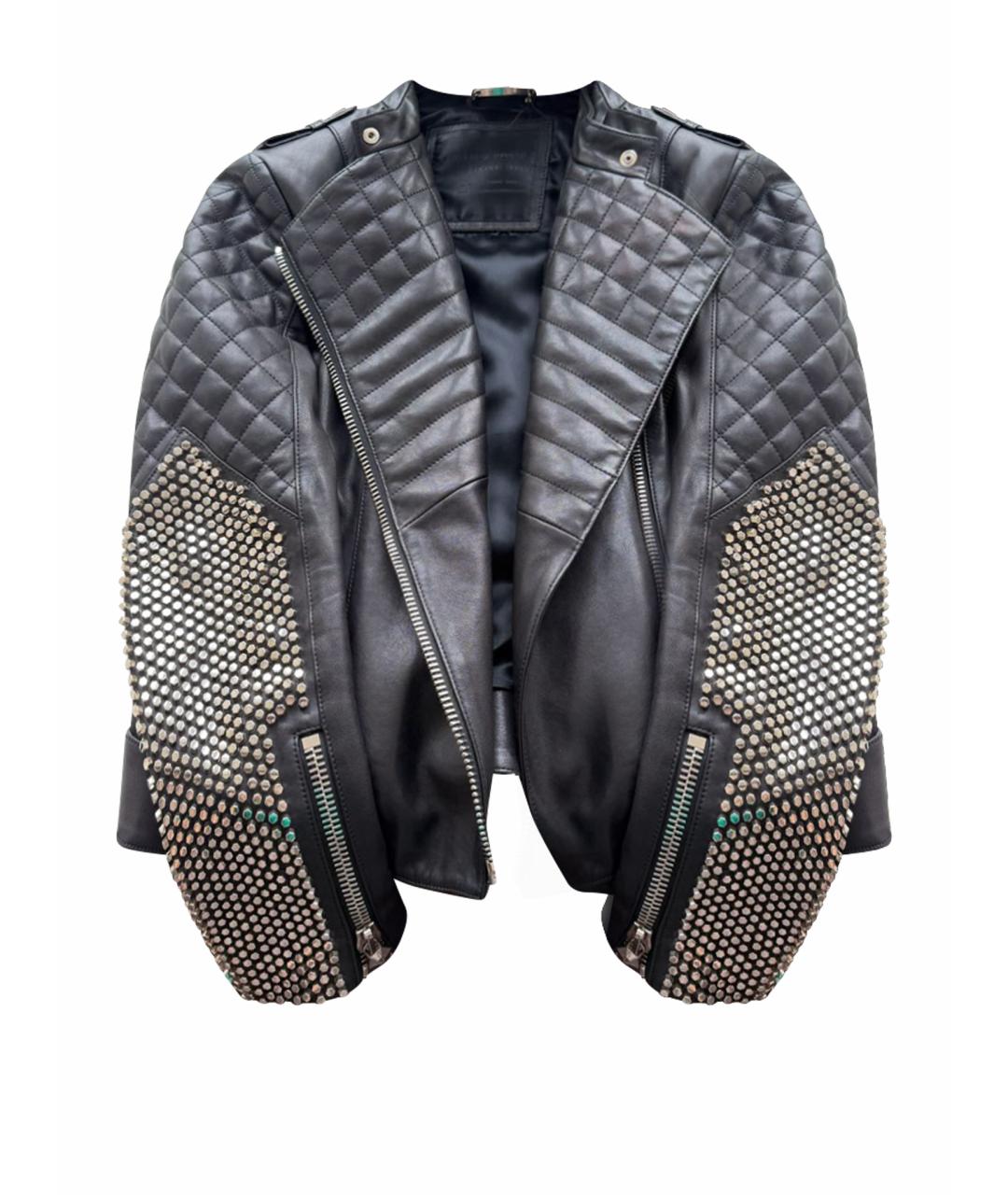 PHILIPP PLEIN Черная кожаная куртка, фото 1
