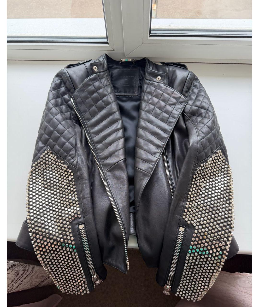 PHILIPP PLEIN Черная кожаная куртка, фото 9