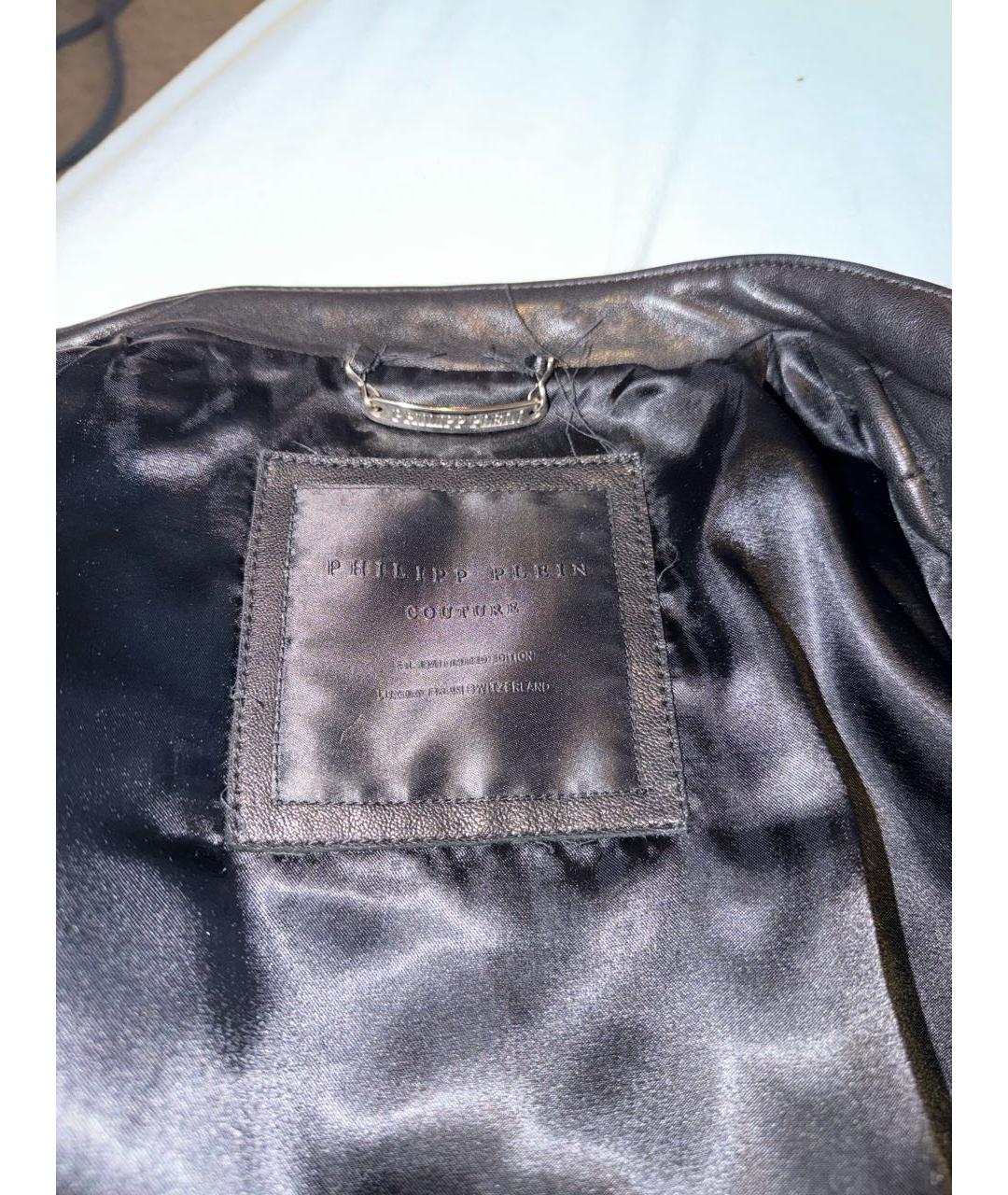 PHILIPP PLEIN Черная кожаная куртка, фото 5