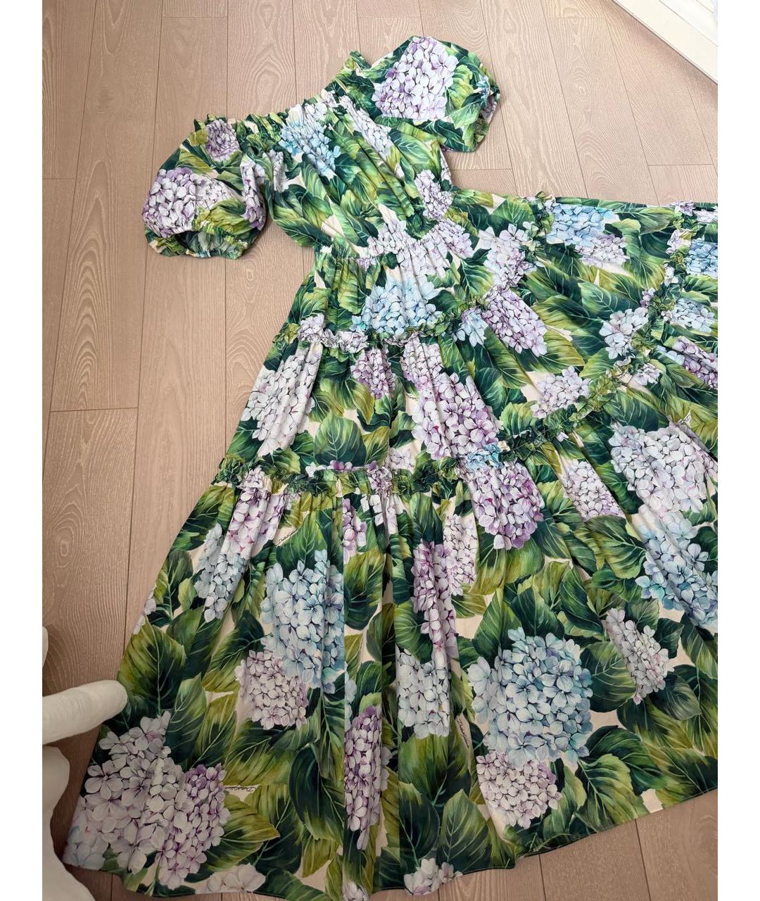 DOLCE&GABBANA Зеленый хлопковый сарафан, фото 3