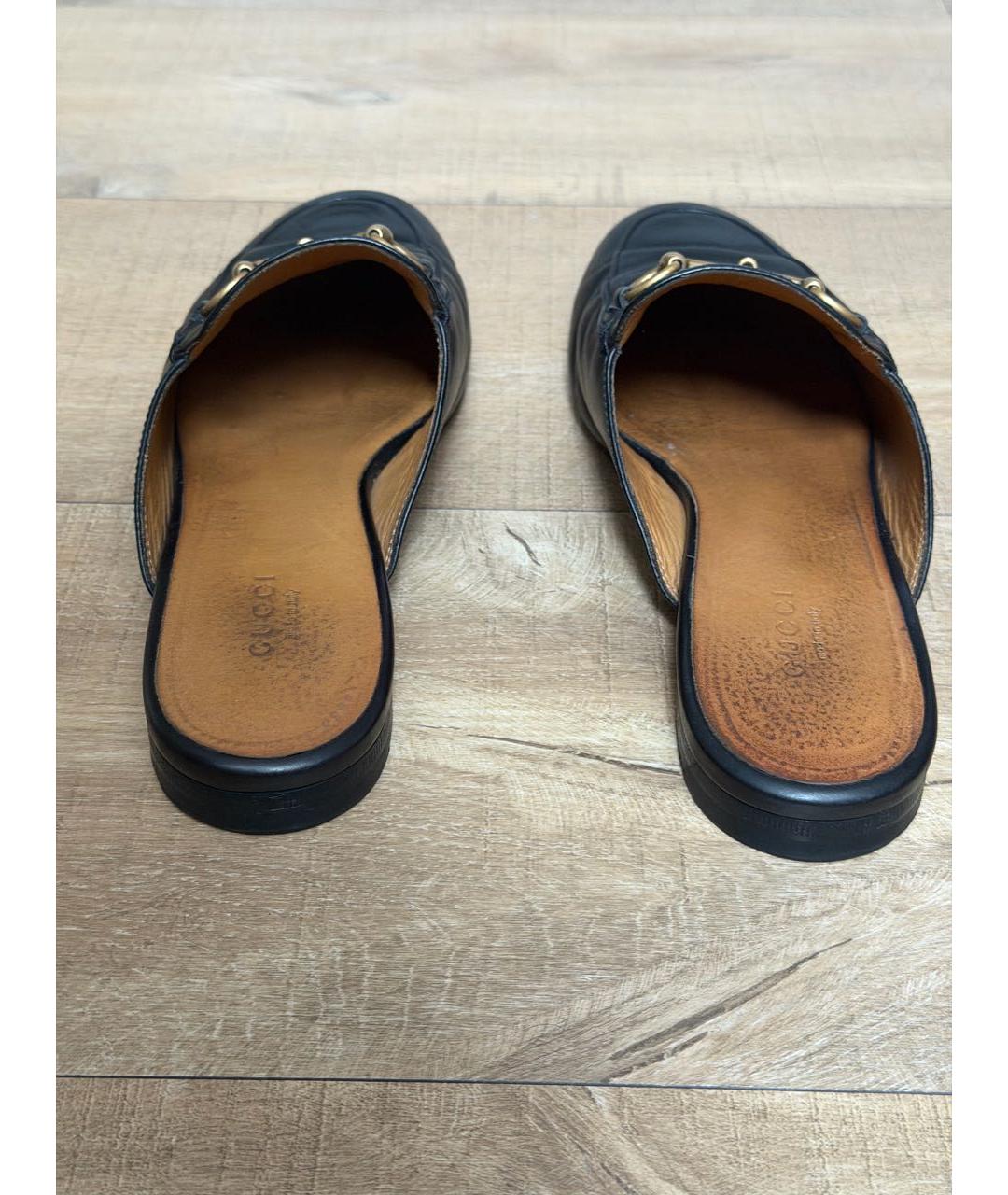 GUCCI Черные кожаные мюли, фото 4