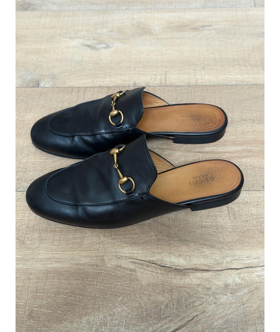 GUCCI Черные кожаные мюли, фото 5