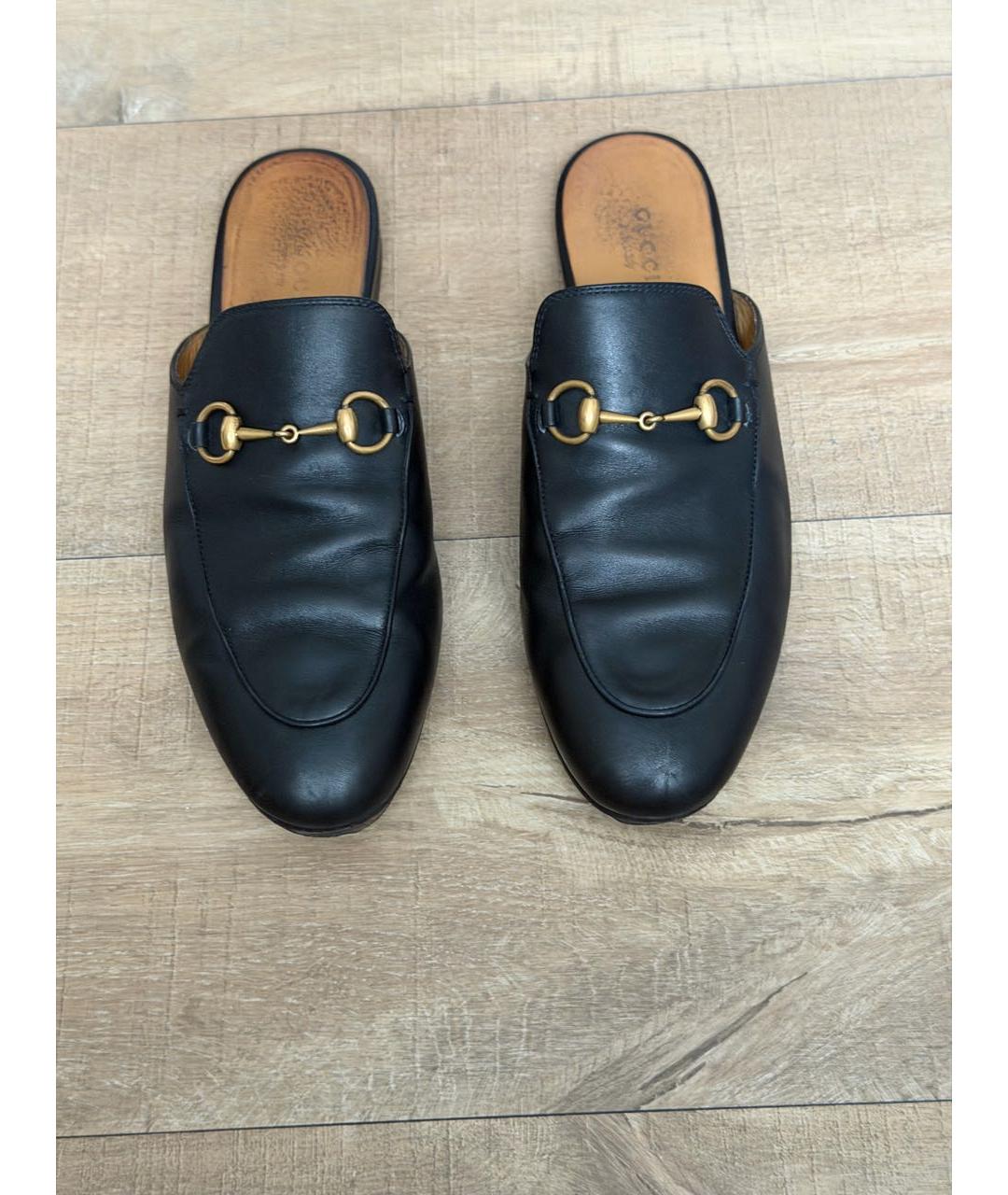GUCCI Черные кожаные мюли, фото 2