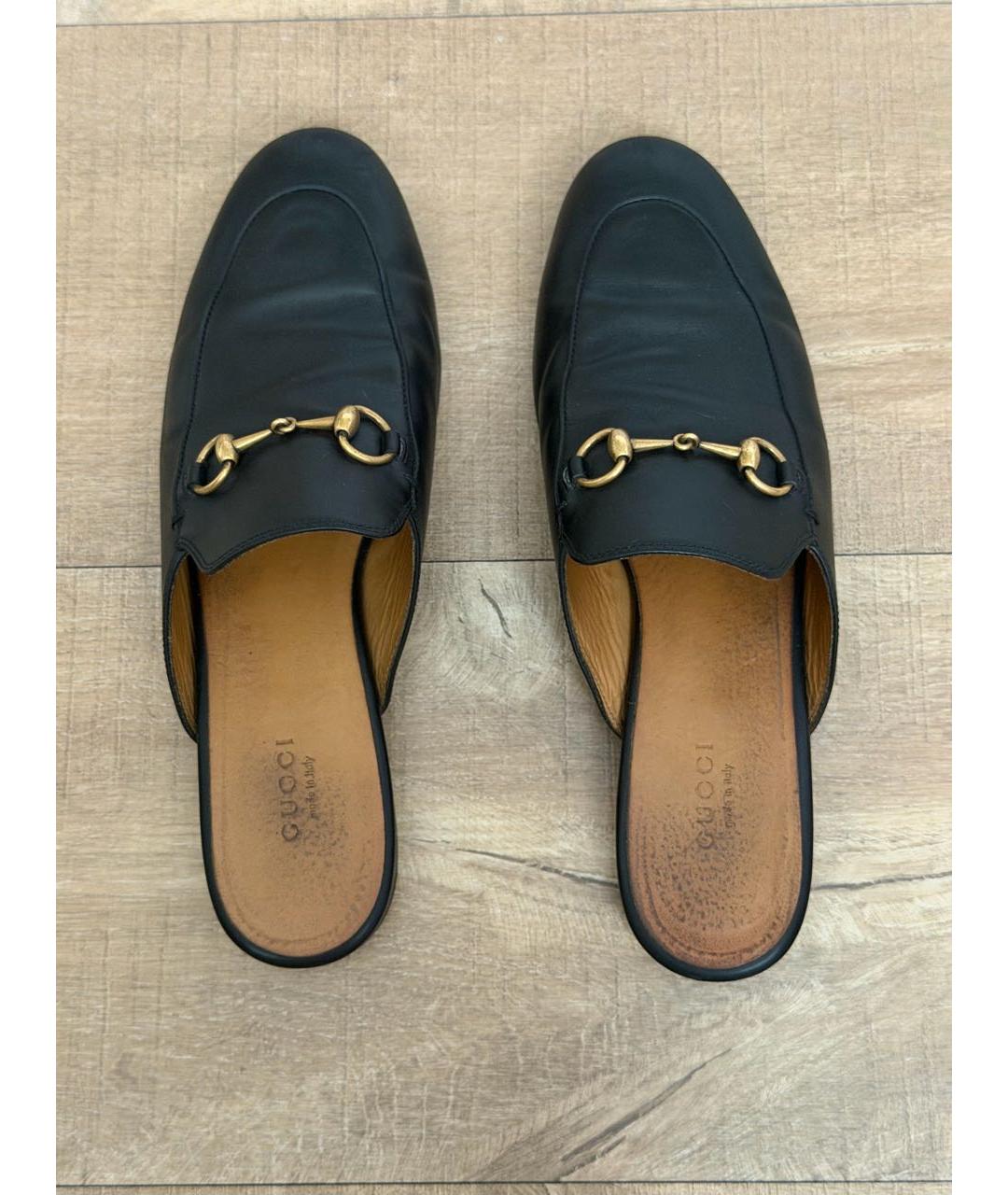 GUCCI Черные кожаные мюли, фото 3