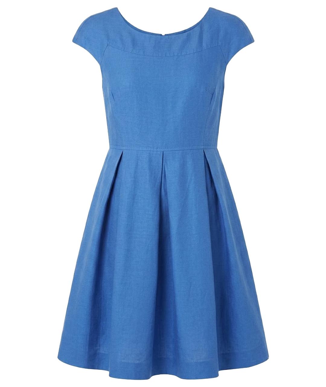 WEEKEND MAX MARA Синее льняное повседневное платье, фото 1