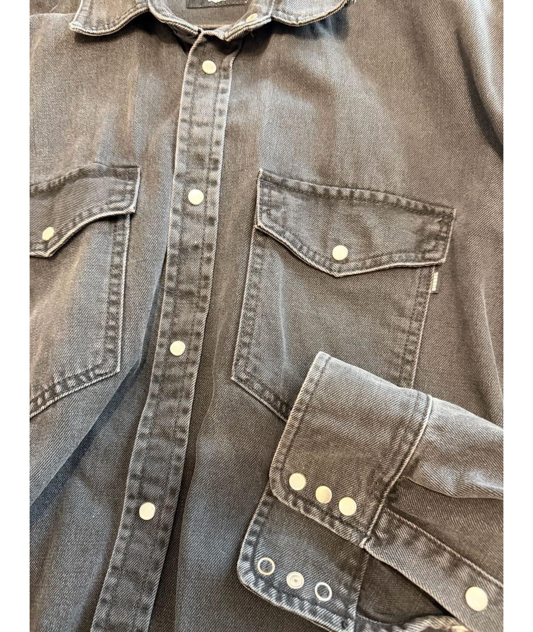 DIESEL BLACK GOLD Черная хлопковая кэжуал рубашка, фото 3