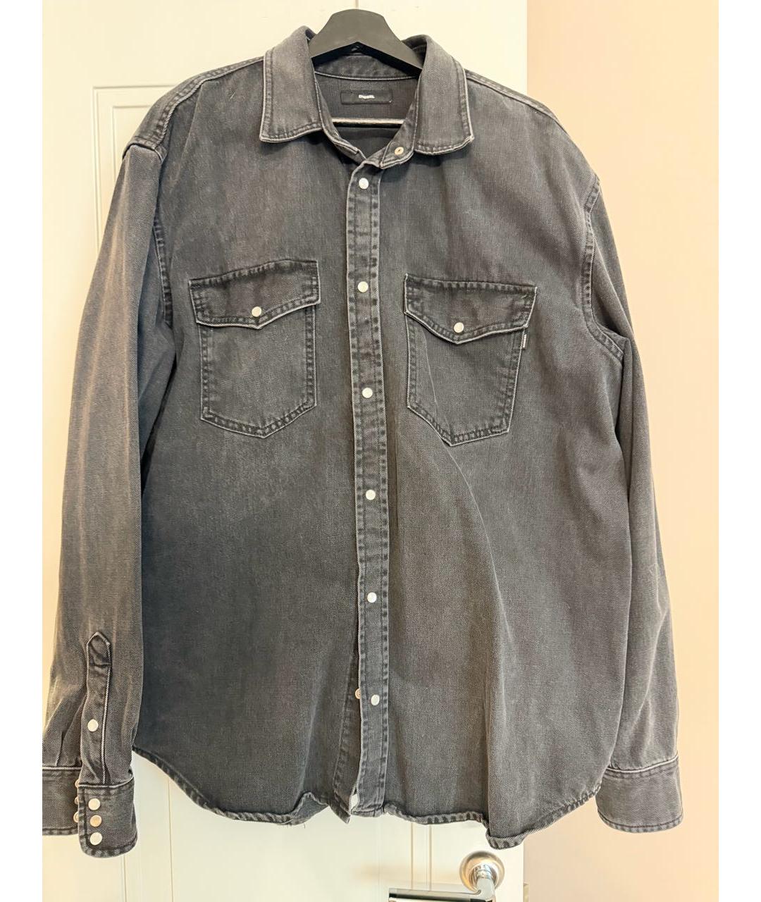 DIESEL BLACK GOLD Черная хлопковая кэжуал рубашка, фото 6