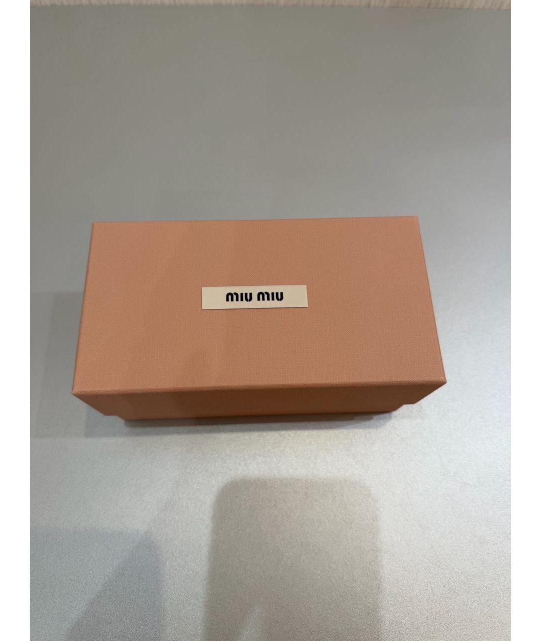 MIU MIU Золотые металлические солнцезащитные очки, фото 8