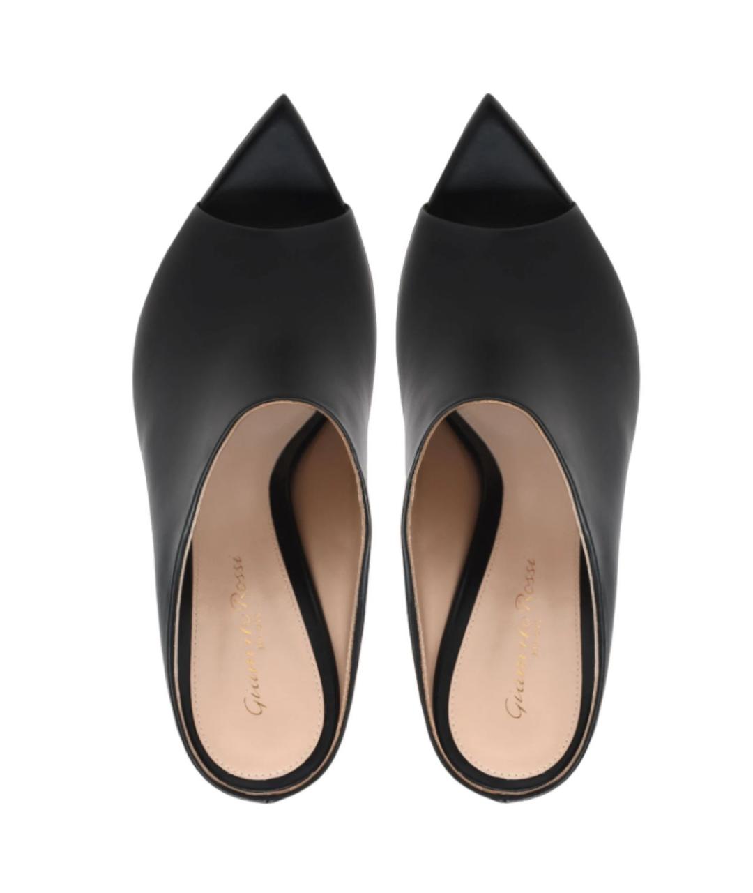 GIANVITO ROSSI Черные кожаные мюли, фото 3