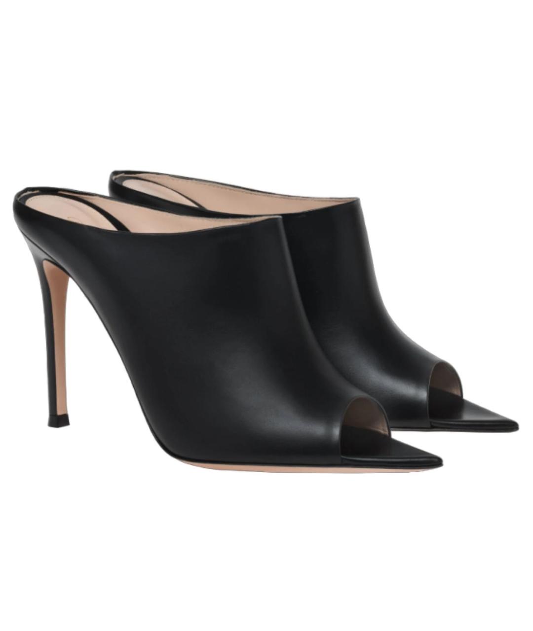 GIANVITO ROSSI Черные кожаные мюли, фото 2