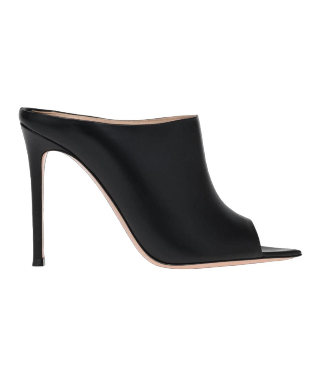 GIANVITO ROSSI Черные кожаные мюли, фото 1