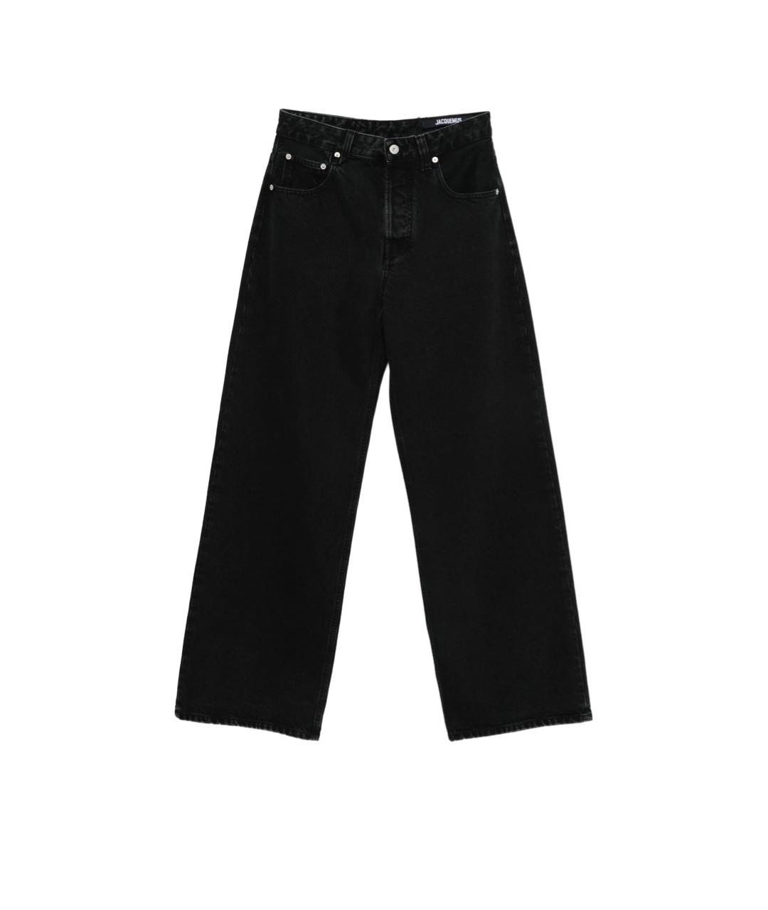JACQUEMUS Черные хлопко-полиэстеровые прямые джинсы, фото 9