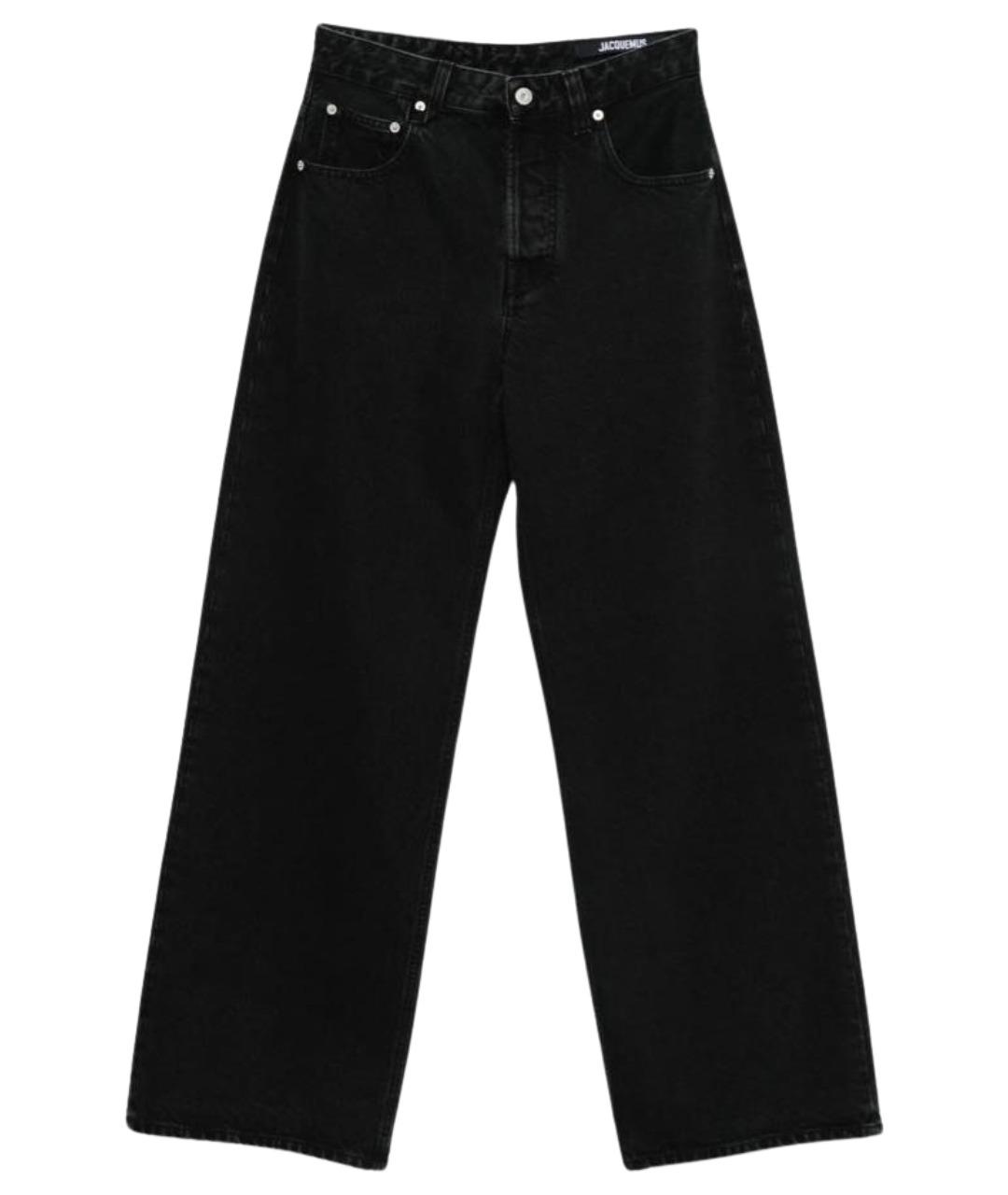 JACQUEMUS Черные хлопко-полиэстеровые прямые джинсы, фото 1