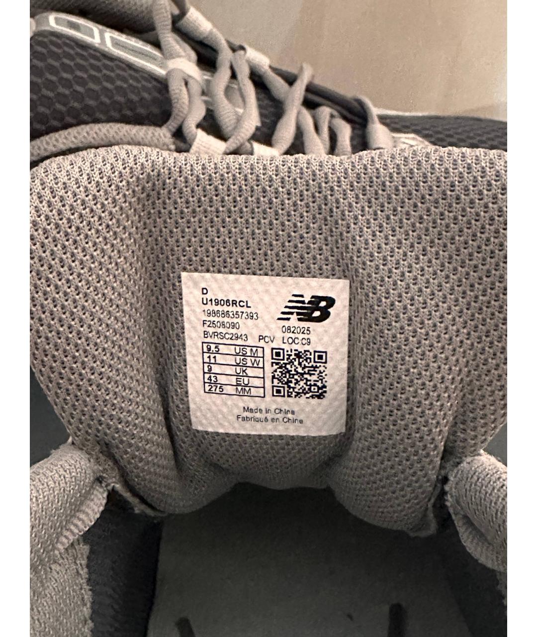 NEW BALANCE Серые текстильные низкие кроссовки / кеды, фото 3