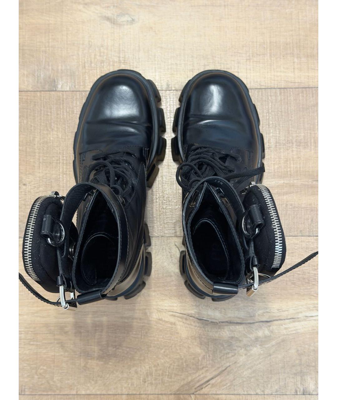 PRADA Черные ботинки из лакированной кожи, фото 3