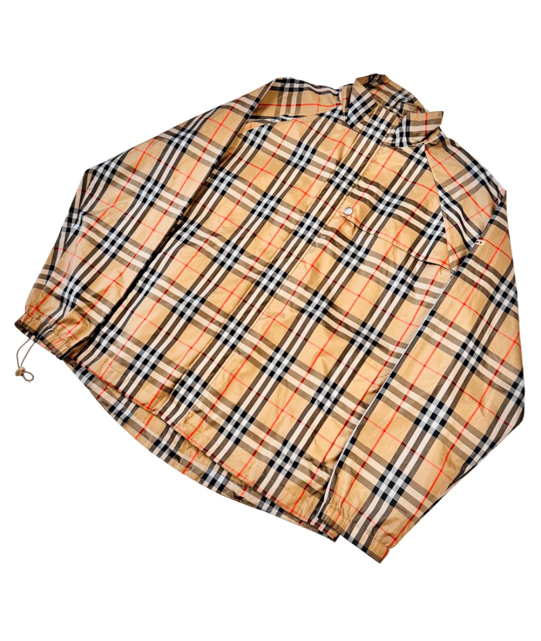 BURBERRY Бежевая полиэстеровая куртка, фото 3