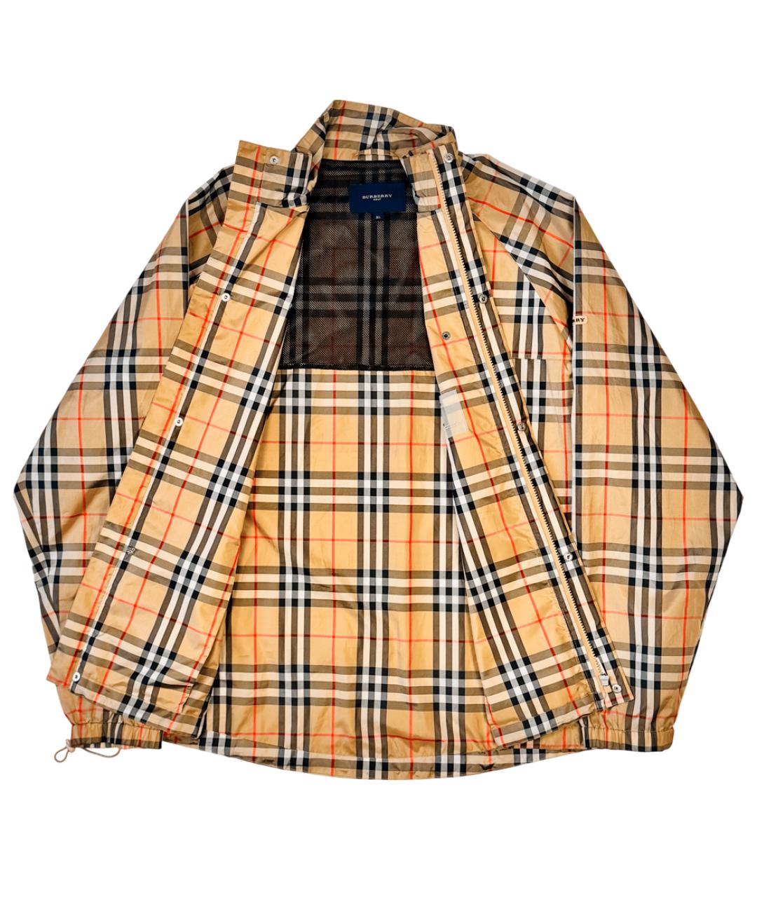 BURBERRY Бежевая полиэстеровая куртка, фото 2