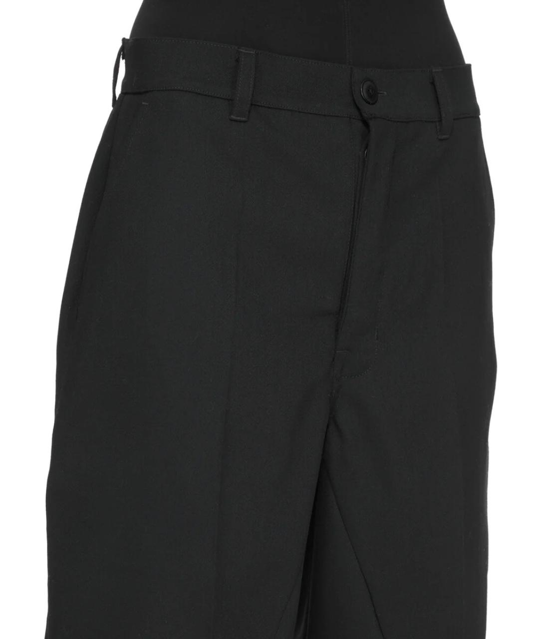 RICK OWENS Черные шерстяные прямые брюки, фото 5
