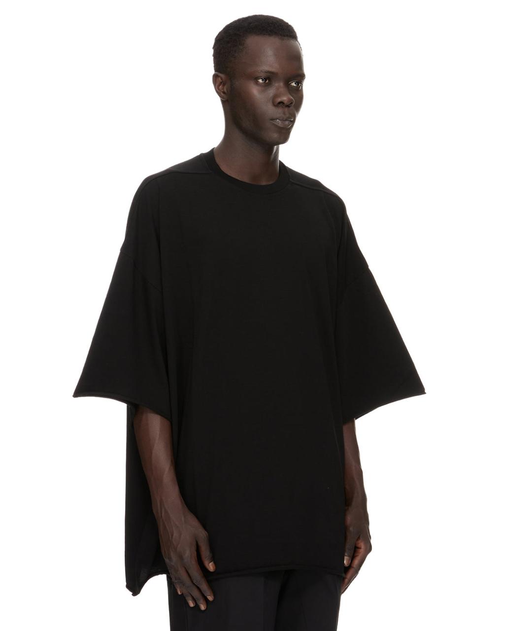 RICK OWENS Черная хлопковая футболка, фото 2