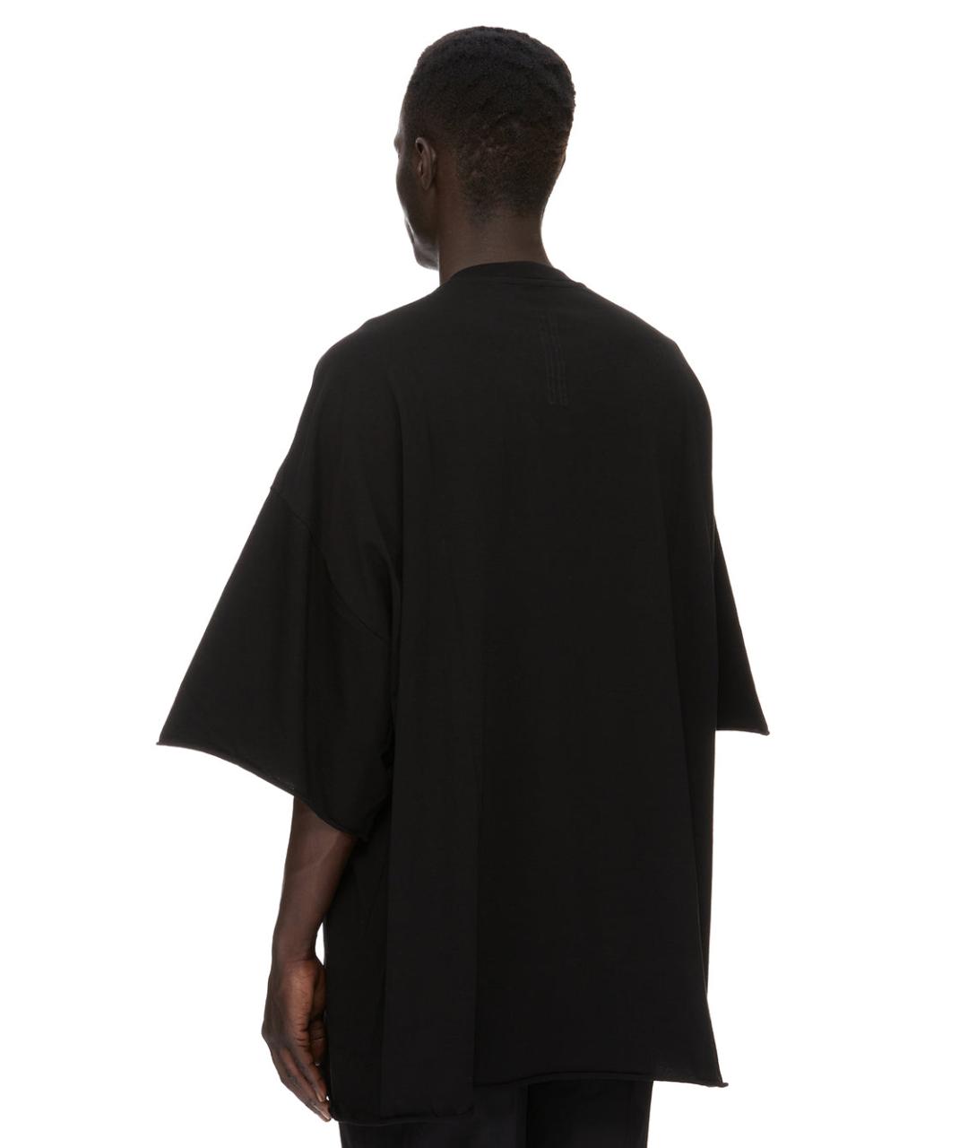 RICK OWENS Черная хлопковая футболка, фото 3