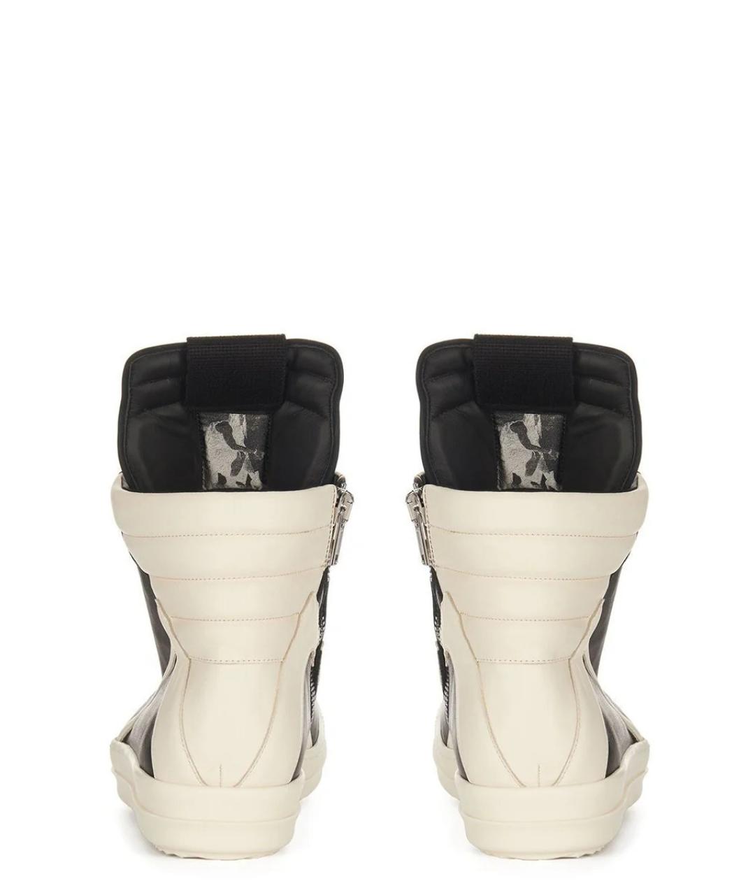 RICK OWENS Черные кожаные низкие кроссовки / кеды, фото 4