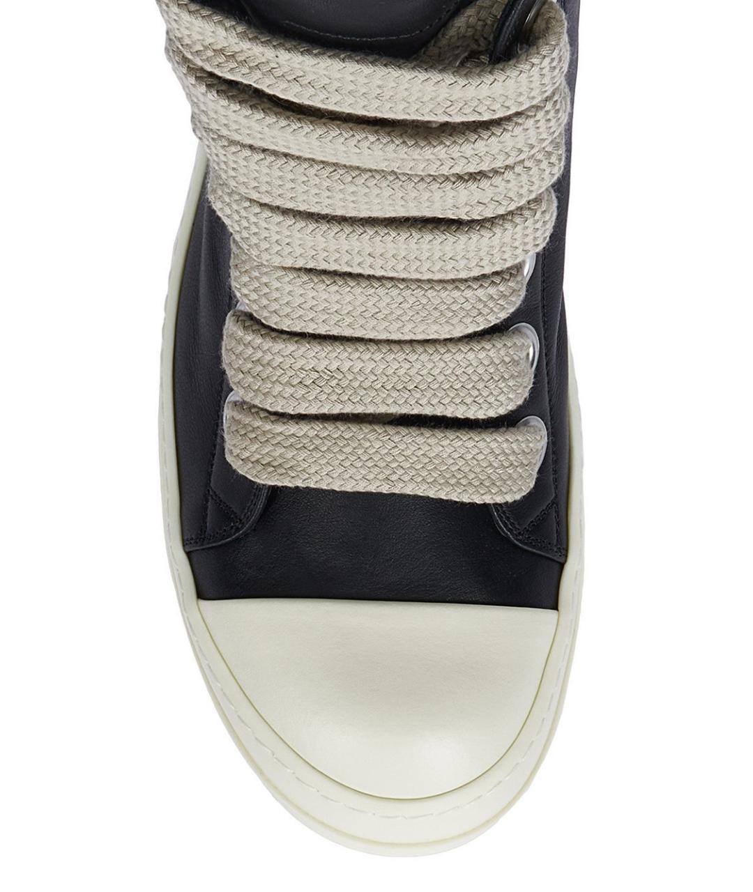 RICK OWENS Черные кожаные кроссовки, фото 6