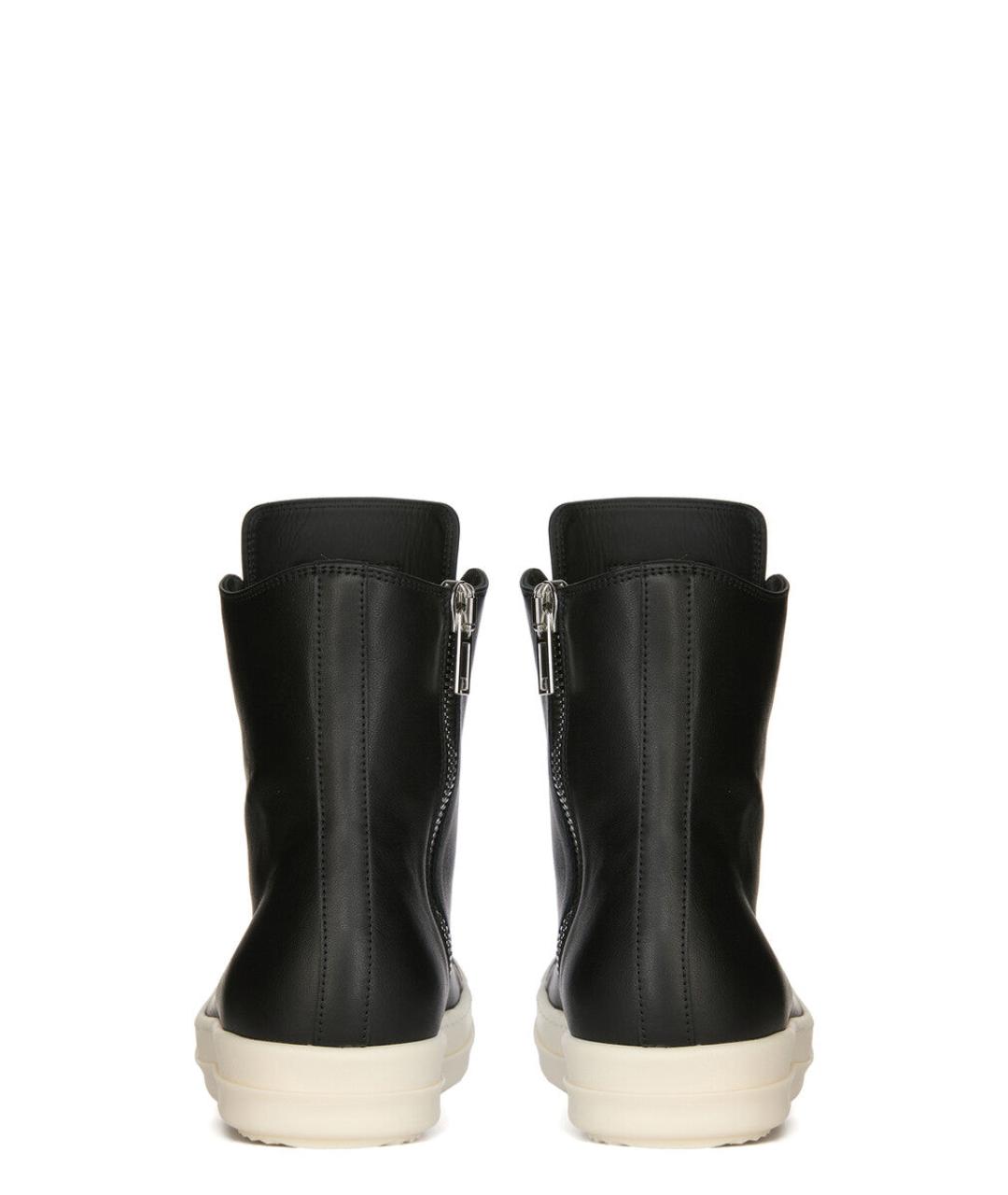 RICK OWENS Черные кожаные кроссовки, фото 4