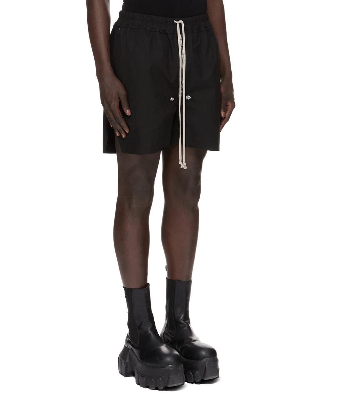 RICK OWENS Черные хлопковые шорты, фото 2