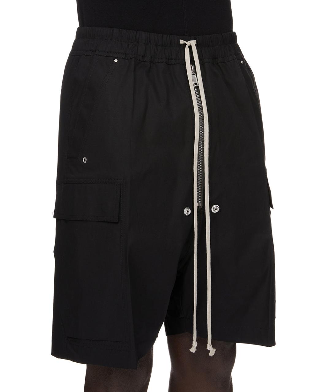 RICK OWENS Черные хлопковые шорты, фото 4
