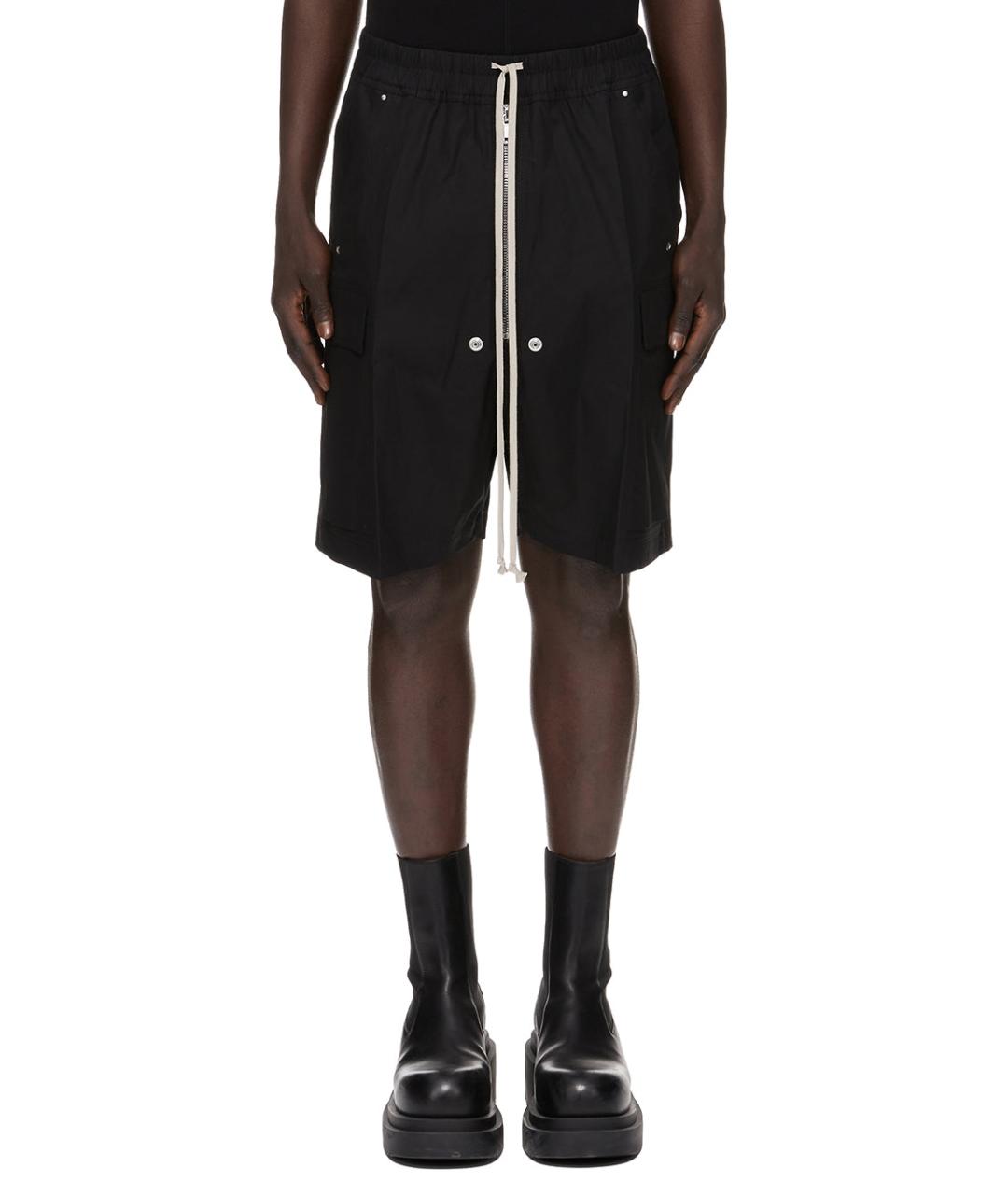 RICK OWENS Черные хлопковые шорты, фото 1